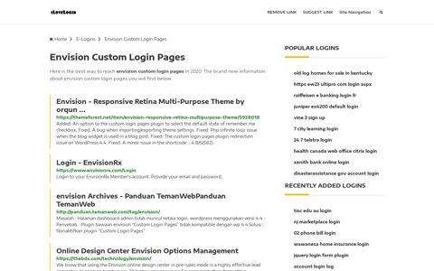 Envision Custom Login Pages ❤️ One Click Access - iLoveLogin