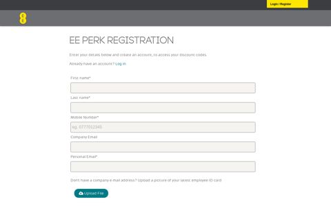 Registration - ee perk