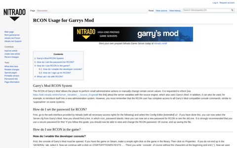 RCON Usage for Garrys Mod - Nitradopedia EN