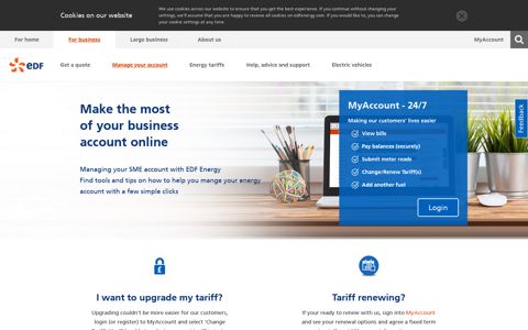 Manage your business energy account online | EDF | Business