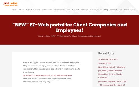 “NEW” EZ-Web portal for Client Companies and Employees ...