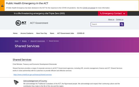 Shared Services - ACT Government