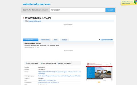 nerist.ac.in at WI. Home | NERIST, Nirjuli - Website Informer