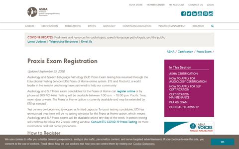 Praxis Exam Registration - ASHA