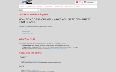 How To Access cPanel - What You Need / Where ... - Just Host