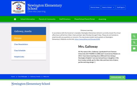 Galloway, Amelia / Welcome - Dorchester School District Two