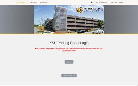 Kennesaw State University - KSU Parking Portal Login