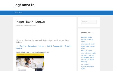 Hapo Bank - Online Banking Login - Hapo Community Credit ...