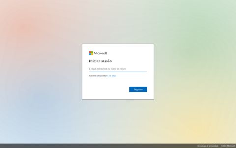 Iniciar sessão - Microsoft OneDrive - Outlook