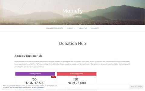 Donation Hub – Moniefy