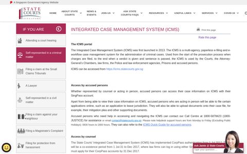 Integrated Case Management System (ICMS) - State Courts