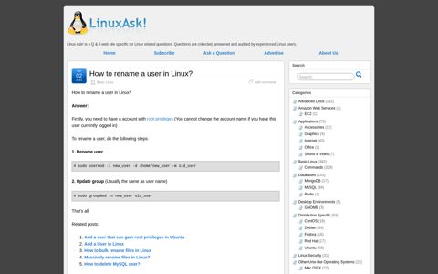 How to rename a user in Linux? » Linux Ask! | Linux Ask!