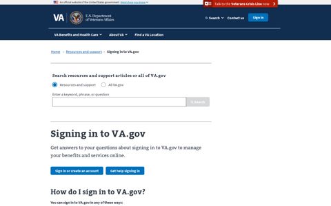 Signing in to VA.gov | Veterans Affairs