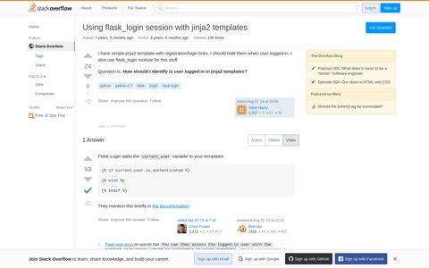 Using flask_login session with jinja2 templates - Stack Overflow