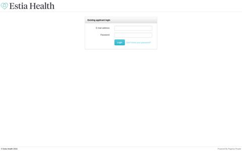 Applicant sign in - Estia Health - PageUp