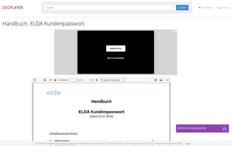 Handbuch. ELDA Kundenpasswort - PDF Free Download