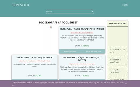 hockeydraft ca pool sheet - General Information about Login