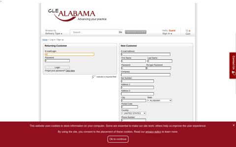 Login or Register - CLE Alabama