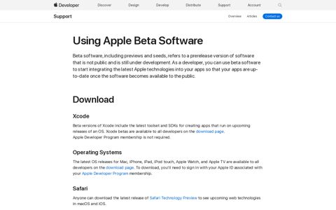 Using Apple Beta Software - Support - Apple Developer