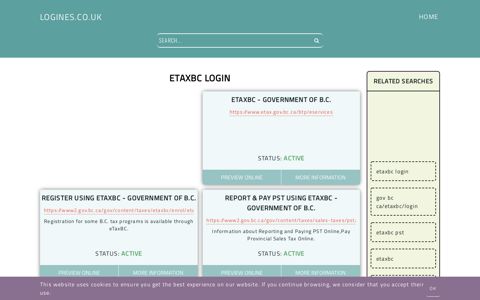 etaxbc login - General Information about Login - Logines.co.uk