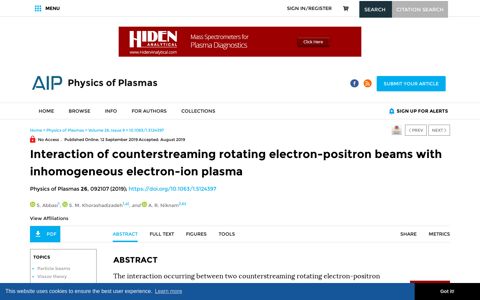 Interaction of counterstreaming rotating electron-positron ...
