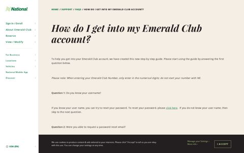 How do I get into my Emerald Club account? | National Car ...