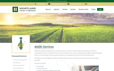 401(K) Services - Heartland Trust Company