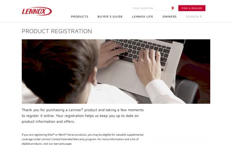 Register Your Product | Product Registration | Lennox ...
