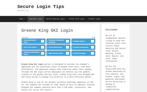 Greene King GKI Login - Secure Login Tips