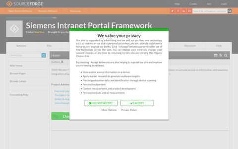 Siemens Intranet Portal Framework / Wiki / Home - SourceForge
