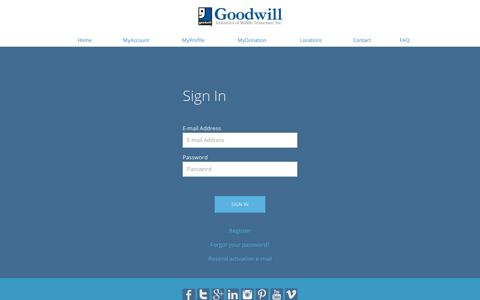 Sign In - MyGoodwill Donation
