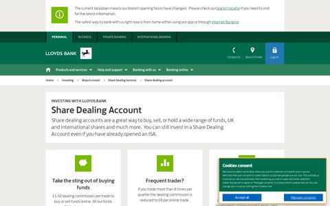 ShareDealing account | Investing | Lloyds Bank
