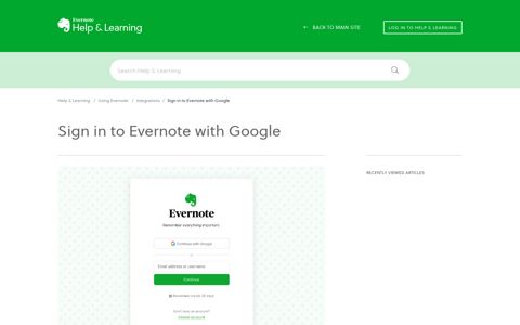 Sign in to Evernote with Google – Evernote Help & Learning