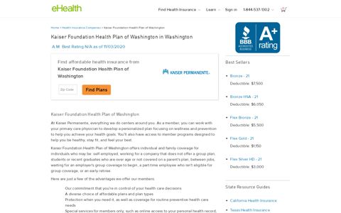 Kaiser Foundation Health Plan of Washington Health ...