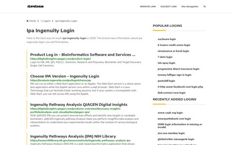 Ipa Ingenuity Login ❤️ One Click Access - iLoveLogin