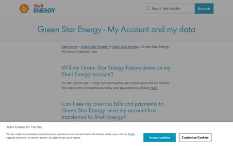 Green Star Energy - My Account and my data – Help home