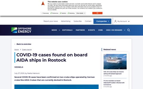 COVID-19 cases found on board AIDA ships in Rostock ...