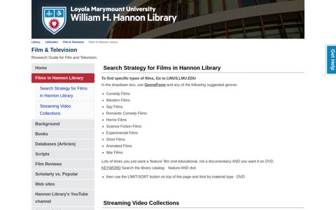 Films in Hannon Library - LibGuides - Loyola Marymount ...