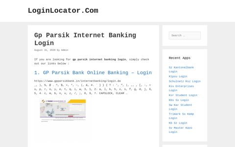 Gp Parsik Internet Banking Login - LoginLocator.Com