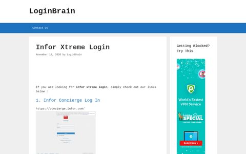 Infor Xtreme Infor Concierge Log In - LoginBrain