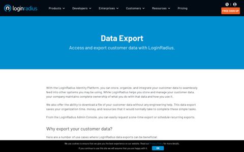 Data Export - LoginRadius