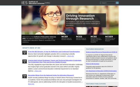 Institute of Education Sciences (IES) Home Page, a part of the ...
