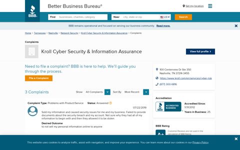 Kroll Cyber Security & Information Assurance | Complaints ...
