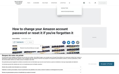 How to change your Amazon password or reset it - Business ...