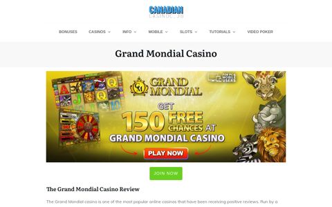 Grand Mondial Casino | Canadian Casino Club