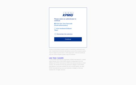 KPMG Login Page - KPMG International