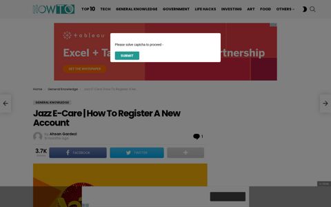 Jazz E-Care | How To Register A New Account - How To