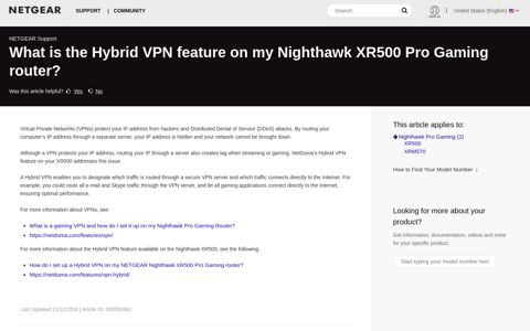 What is the Hybrid VPN feature on my Nighthawk XR500 Pro ...