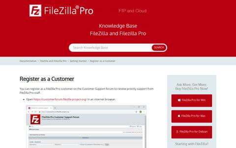Register as a Customer - FileZilla Pro