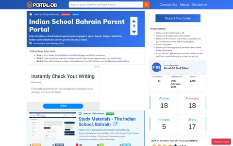 Indian School Bahrain Parent Portal